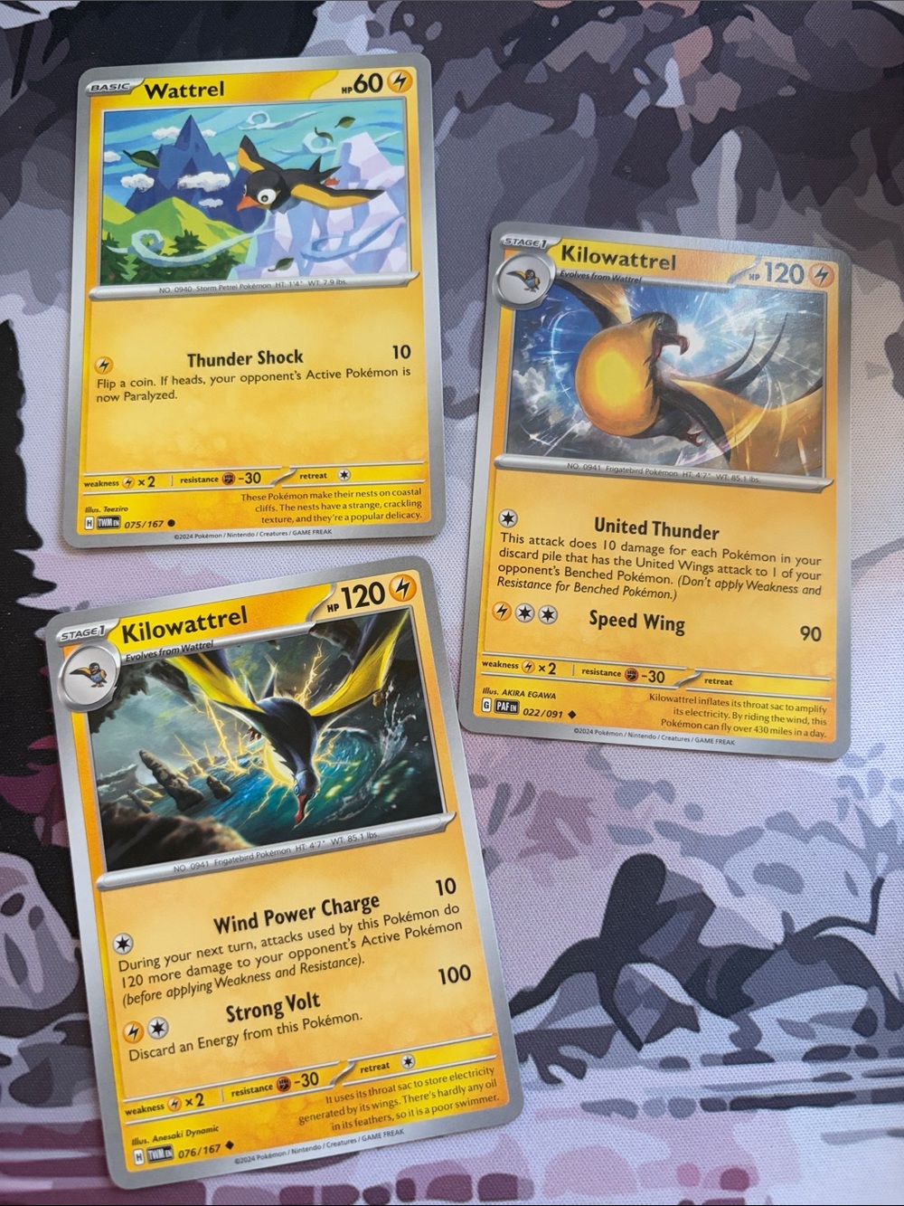 Wattrel & Kilowattrel Evolution Collection Lot | 3 Pokémon Cards | ✨5/$25✨